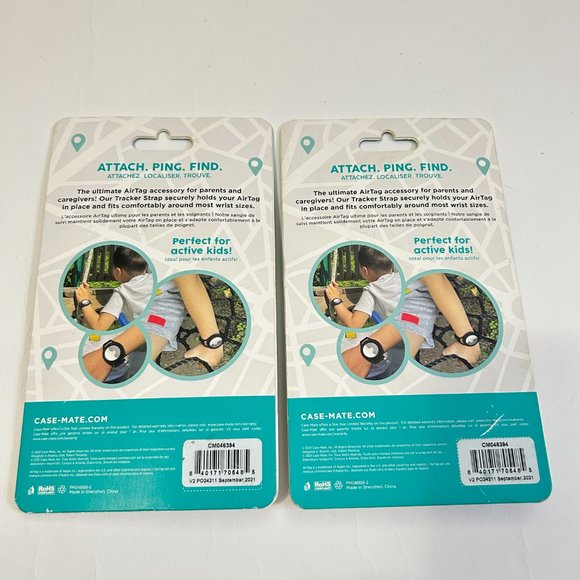 Lot of 2 Case-Mate TRACKER STRAP for Apple AirTag Green great for kids - Picture 2 of 9